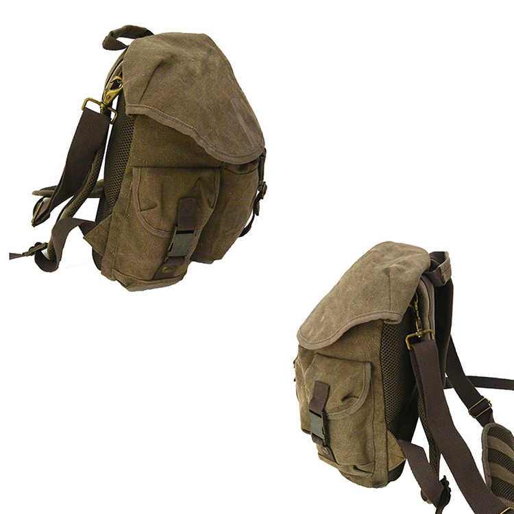 Wholesale 3 Front Pockets Custom Canvas Backpack Bag